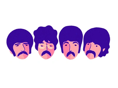 The Beatles! beatles illustration music mustaches portrait procreate the beatles