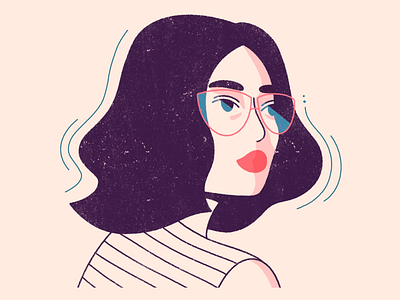 Glasses glasses illustration lady lines minimal simple texture woman