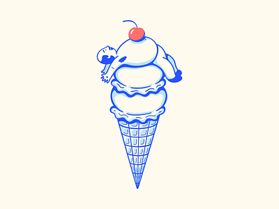 Too much belly delicious dessert doodle food full ice cream illustration man procreate sketch snack attack snacks yum