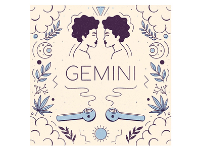 Gemini astrology clouds design gemini illustration procreate twins type typography zodiac