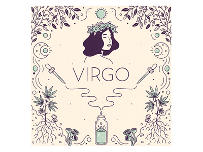 Virgo astrology horoscope illustration leafly procreate signs star sign virgo zodiac