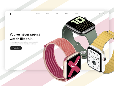 Apple Watch Series 5 - Product website concept app apple clean ios redesign smartwatch watch watchos web website