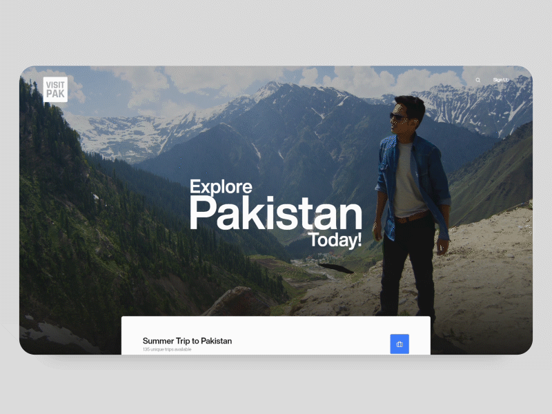 Visit Pakistan - Parallax UI Concept adobe xd aftereffects app apple design interface minimal pakistan parallax photoshop scroll tourism travel ui uidesign ux web web design website