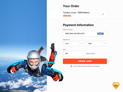 Credit Card Checkout - Daily UI 002 100days checkout credit card dailyui flat form jump login widget sky skydiving user