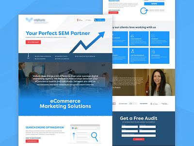 Landing Page - eCommerce Marketing Solutions cro free audit landing page lead generation sem testimonials ui design