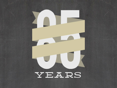 Eighty Five Years anniversary flat logo lost type ribbon typography