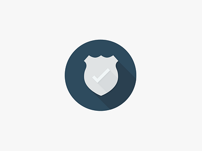 Secure badge check flat long shadow secure security