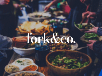 Fork&Co. branding food fork logo recipe typography