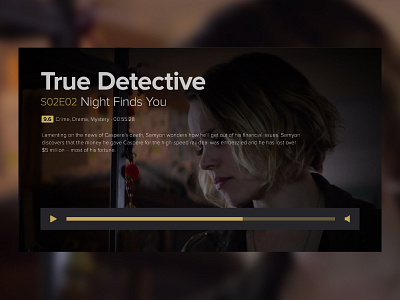 True Detective black flat gold movie player true detective ui video