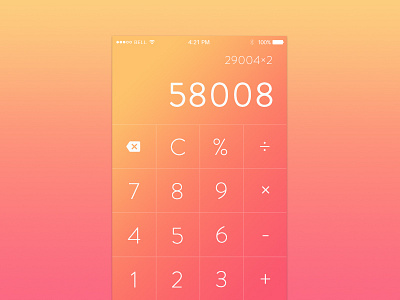 Calculator app calculator gradient interface ios light ui