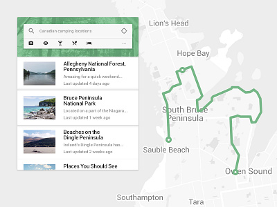 Simple Navigation Widget flat gps location map material search ui