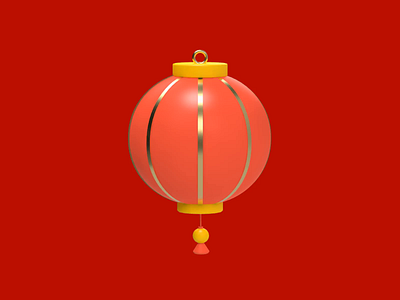 Red Lantern 3d 3d animation blessings c4d celebration chinese chinese new year cinema4d festive icon lantern light lunar new year revolut