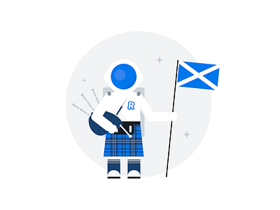 Scottish Guy astronaut bagpipes kilt launching revolut scotland spaceman tartan