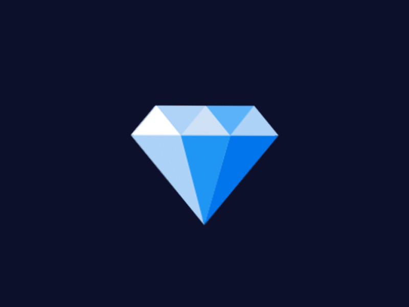 Fake Diamond 💎 sparkle brilliant shine treasure premium icon gemstone gem jewel blue jewelery crystal flat diamond fake3d lottie 2d