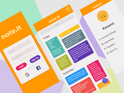 note.It App Design app design ui vector