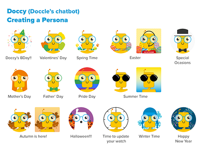 Doccy - creating a chatbot persona character design chatbot chatbot design chatbots chatbots for business happy