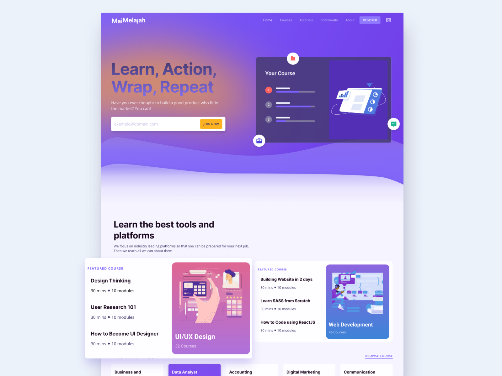 Landing Page MaiMelajah Course Online - Visual Exploration by Soffi ...