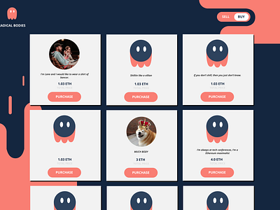 Radical Bodies Buyer View - Web branding crypto ethereum