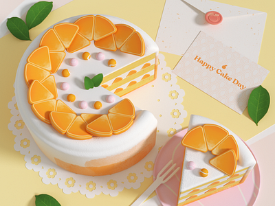 Happy Cake Day 🍰 3d birthday c4d cake cinema4d design food illustration
