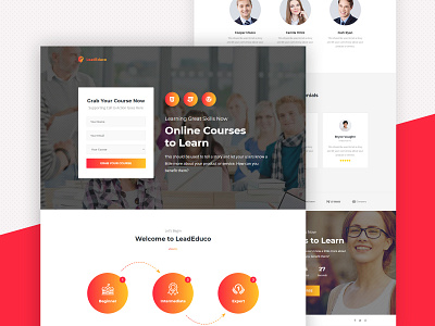 LeadEduco - Landing Page clean colorful css graphics html illustration landing page modern ui design ui development web webdesign website