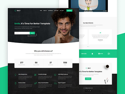 Smiley - Landing Page clean colorful envato graphics html landing page modern themeforest ui design ui development web webdesign website