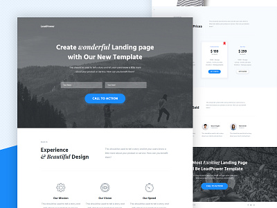 LeadPower - Landing Page clean colorful envato graphics html landing page modern themeforest ui design ui development web webdesign website