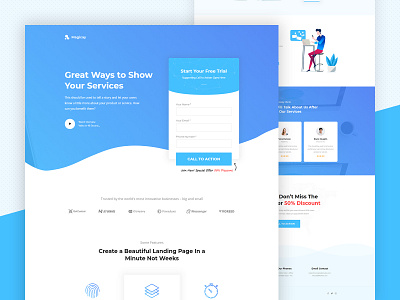 Magicay - Landing Page business clean colorful css envato graphics html landing page modern themeforest ui design ui development web webdesign website