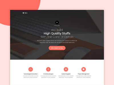 Blare - Landing Page clean clickthrough colorful colorful business card envato graphics landing page marketing modern psd themeforest typography ui design ui development uidesign unbounce visual hierarchy web webdesign website