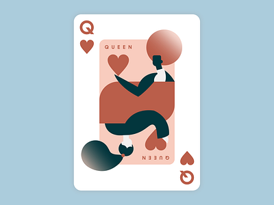 WAZZZZZ, queen branding cards design illustration playing cards postcard queen queen of hearts women
