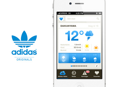 Adidas Weather case interface ios iphone ux