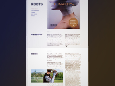 Site design for ROOTS magazine website