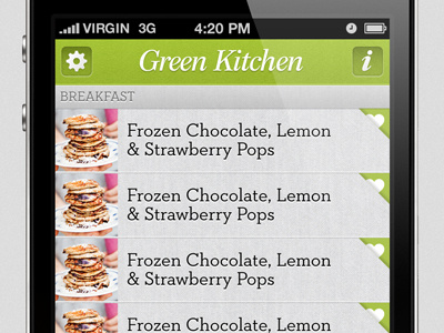 Green Kitchen for iPhone! green kitchen gui interface ios iphone ux
