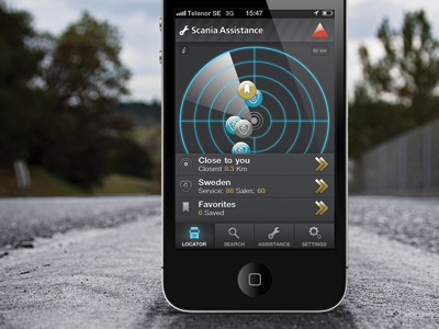 Dealer Locator Road apps gui interface ios iphone ui