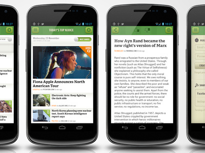 Njuice for Android android design ics mobile news njuice ui