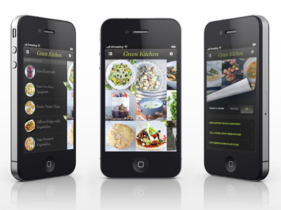 Green Kitchen for iPhone (Redesign) app green kitchen gui mobile ux vegetarian