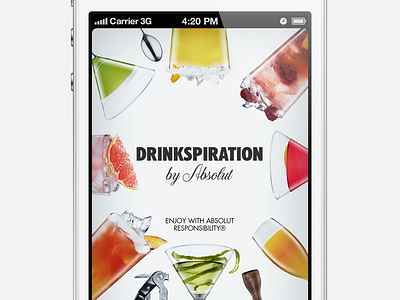 Drinkspiration 2.0 - Launch Image absolut apps drinks gui interface ios iphone ui vodka