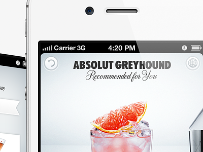 Drinkspiration 2.0 absolut apps drinks gui interface ios iphone ui vodka