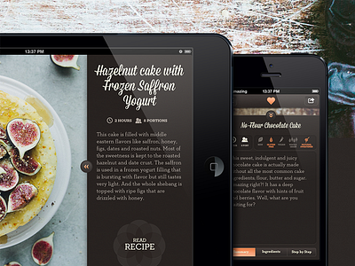 Healthy Desserts - App Site app site apps gui interface ios retina ui web design