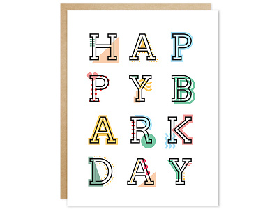 Happy Bark Day Greeting Card animal card colorful dog greeting card happy birthday malz palz modern punny typography