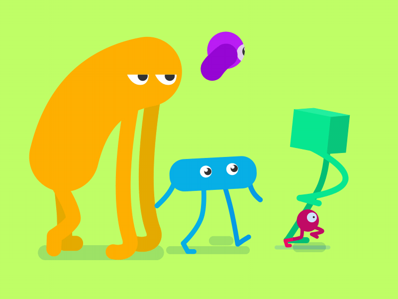 Walking buddies after affects aftereffects animation flat illustration loop walk cycle walkcycle