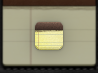Notes App Icon app icon ios iphone leather notes pages rip tear