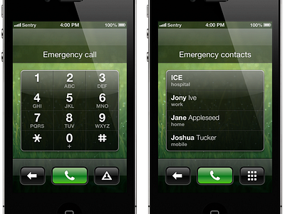 Emergency Contacts Concept [rebound] alert apple concept contacts emergency gui ios ios 6 iphone notification rebound