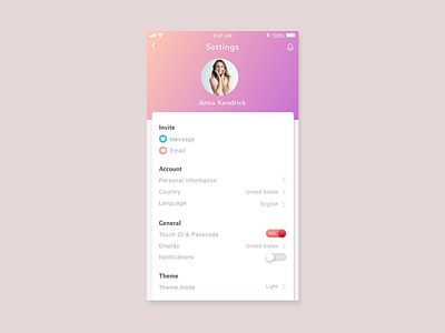 Daily ui #007 Settings dailyui dailyui 007 settings sketch