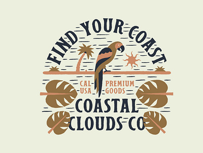 Coastal Clouds Parrot clouds coastal palm parrot sun tree tropical