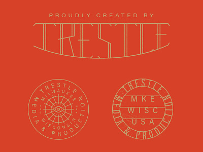 Trestle badge logo train trestle
