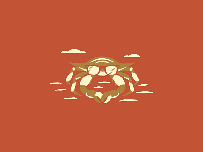 Cool Crabby Daddy beach crab illustration rayban sunglasses