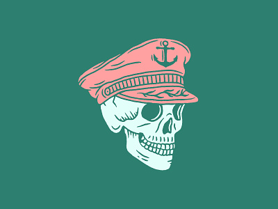 Sailor anchor hat illustration nautical sailor shipwreck skeleton skull