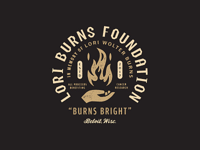Lori Burns Foundation badge bright burn burns fire foundation hand