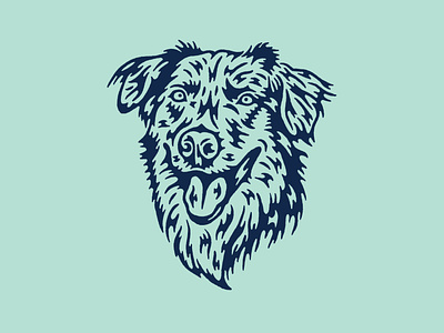Baxter dog dogs drawing ears eyes fur hair illustration line art tounge