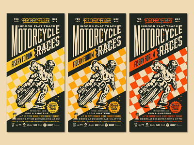 2021 Flat Out Friday Posters event fiserv forum flat track milwaukee motorcycle poster races racing